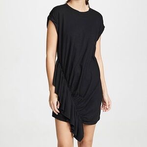 Current/Elliott The Pacific Ave Dress Asymmetric Ruffle Linen/Cotton Size Small 